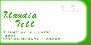 klaudia tell business card